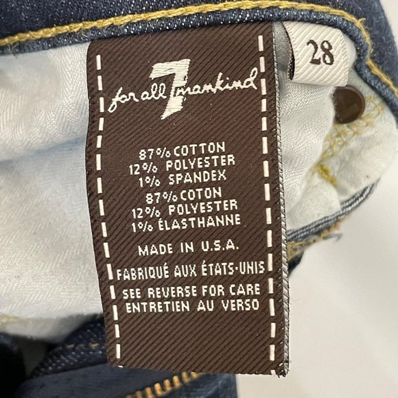 7 For All Mankind Womens Size 28 Bootcut Denim Jeans Dark Wash Low Rise USA Made - Picture 10 of 16